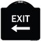 Signmission Exit With Left Arrow 2 Heavy-Gauge Aluminum Architectural Sign, 18" H, 18" L, BW-1818-24049 A-DES-BW-1818-24049 - alternate 1